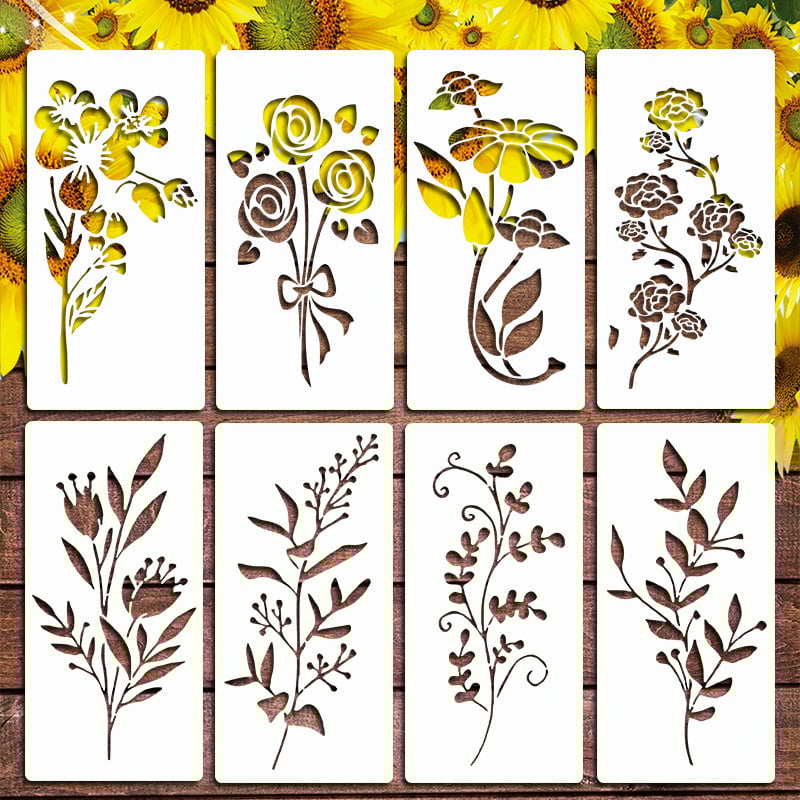 Pochoirs de grandes fleurs pour clôture de jardin 🌻Décoration DIY BloomTrace