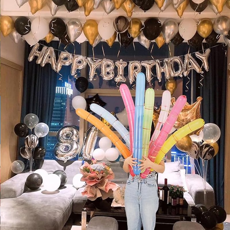 🎈100Pcs Rocket Balloons - Assorted Colors Flying Magic Long Balloons - 🎁BUY 1 GET 100 PCs & Pump