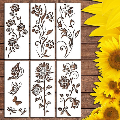 Pochoirs de grandes fleurs pour clôture de jardin 🌻Décoration DIY BloomTrace 
