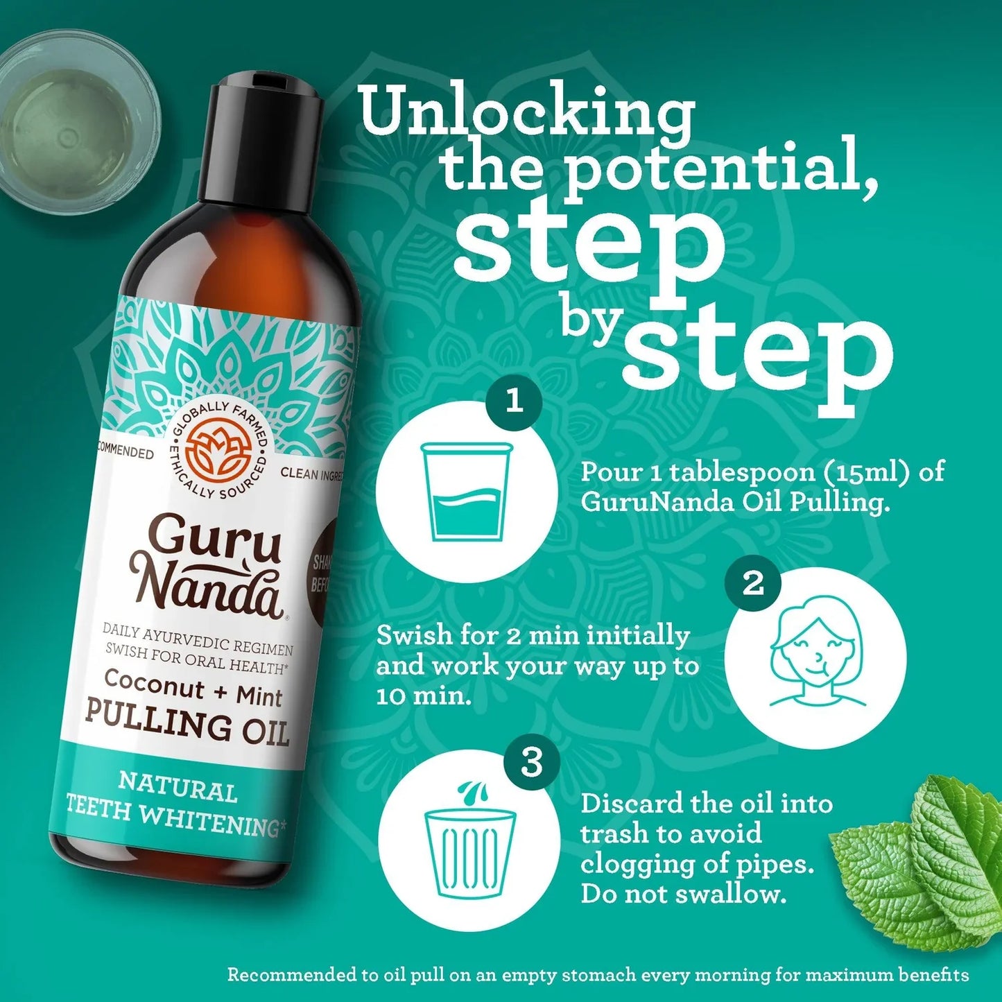 Guru Nanda™️ Coconut Oil Pulling w/ Essential Oils (FREE GIFTS INCLUDED TODAY)