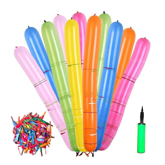 🎈100Pcs Rocket Balloons - Assorted Colors Flying Magic Long Balloons - 🎁BUY 1 GET 100 PCs & Pump