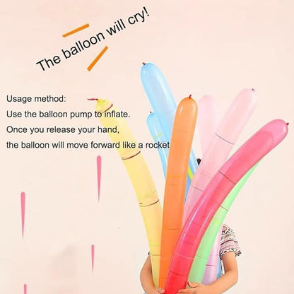 🎈100Pcs Rocket Balloons - Assorted Colors Flying Magic Long Balloons - 🎁BUY 1 GET 100 PCs & Pump