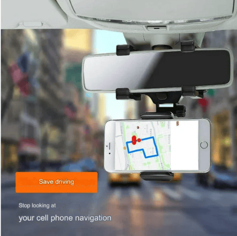 Car Rear View Mirror Phone Holder