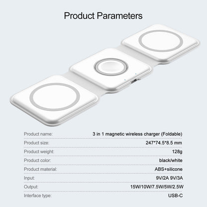 3 in 1 Foldable Magnetic Wireless Charger